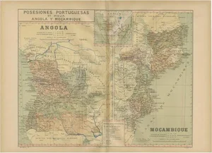 Map of Angola and Mozambique, 1903