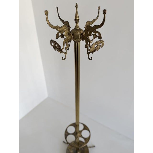 Vintage Italian Brass Hall Tree Coat Rack with Umbrella Stand, 1960s For Sale - Image 10 of 18