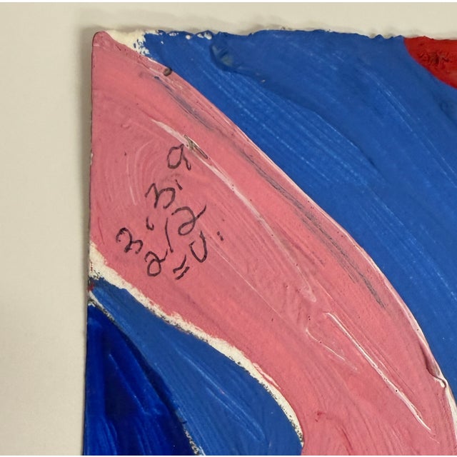 Helmut Dittmann, Abstract Composition in Red and Blue, 1980s, Paint on Paper For Sale - Image 3 of 6