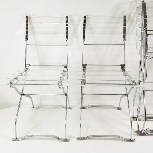 Vintage Folding Chairs from Maison & Jardin, 1970s, Set of 4 For Sale - Image 6 of 18