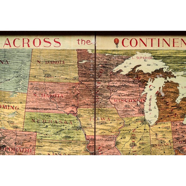 American Late 19th Century "Across the Continent" Game Board by Parker Bros. For Sale - Image 3 of 11