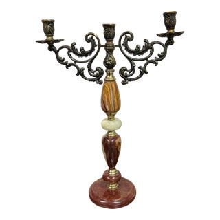 Vintage Onyx Candle Holder For Sale