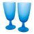 1960s Carlo Moretti Italy Satinato Frosted Blue Wine Water Glasses - A Pair For Sale
