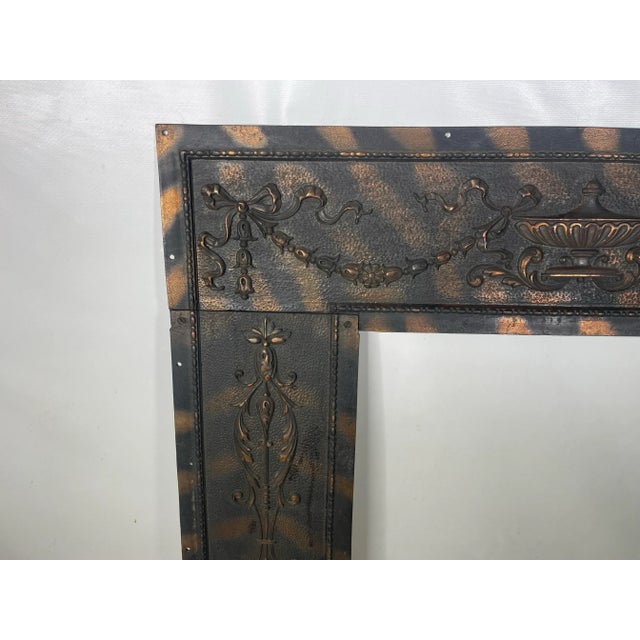 Copper luster with raised floral urn design is the typical motif of arts and crafts.Very heavy no damage to metal.