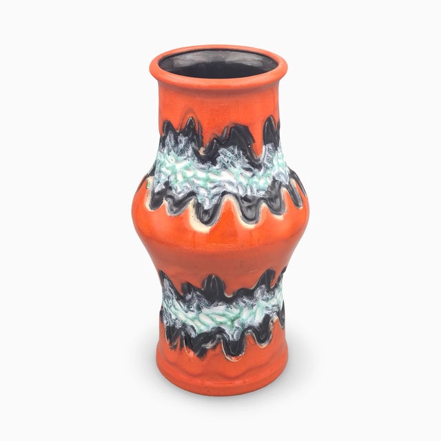 1970s Large Orange Fat Lava Ceramic Model 688/30 Vase from Dümler & Breiden, West Germany, 1970s For Sale - Image 5 of 18