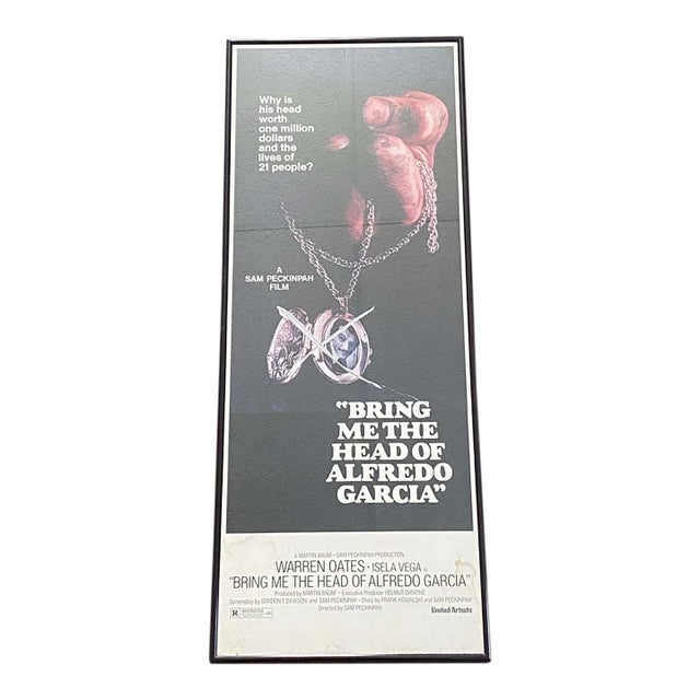 Original 1974 Sam Peckinpah Alfredo Garcia Framed Movie Poster Insert Art For Sale