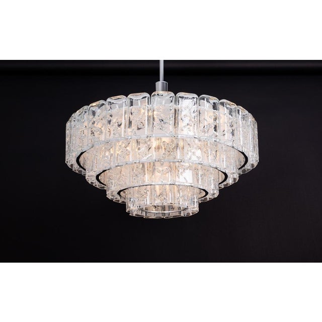 Large Ice Glass Tubes Chandelier by Doria, Germany, 1960s For Sale - Image 14 of 16