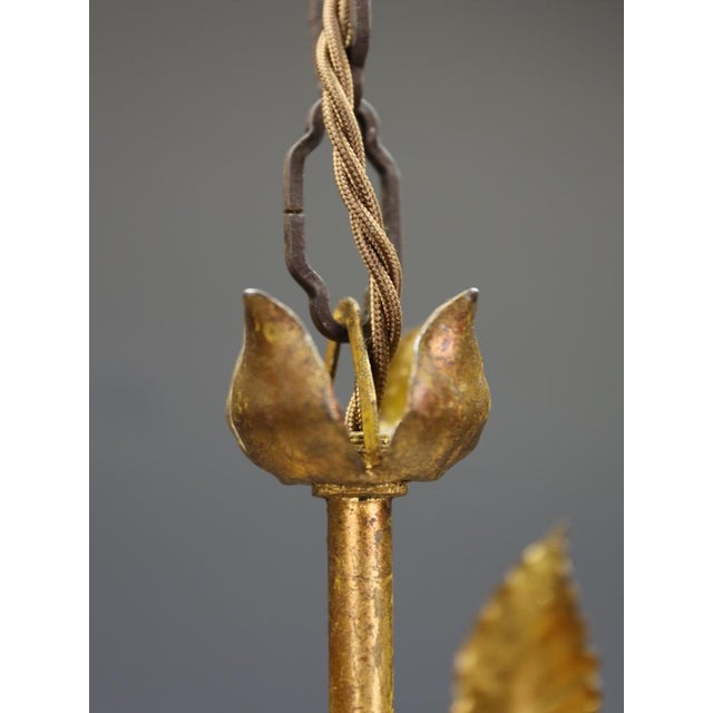 Hans Kögl Hollywood Regency Gilt Rose & Wheat Five-Arm Chandelier, 1970s For Sale - Image 12 of 15