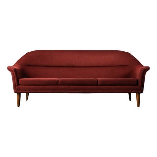 Mid-Century Modern Scandinavian Red 3-Seater Sofa from Bröderna Anderssons, 1950s For Sale