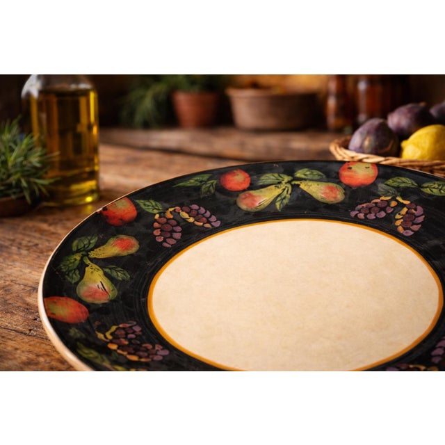 Ceramic Late 20th Century Hand-Painted Italian Ceramic Fruit Charger Platter Ceramica Arm 16.5” For Sale - Image 7 of 7