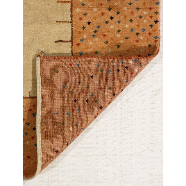 1980s Vintage Hand-Knotted Persian Gabbeh Rug 10'3" X 12'2" For Sale - Image 5 of 6