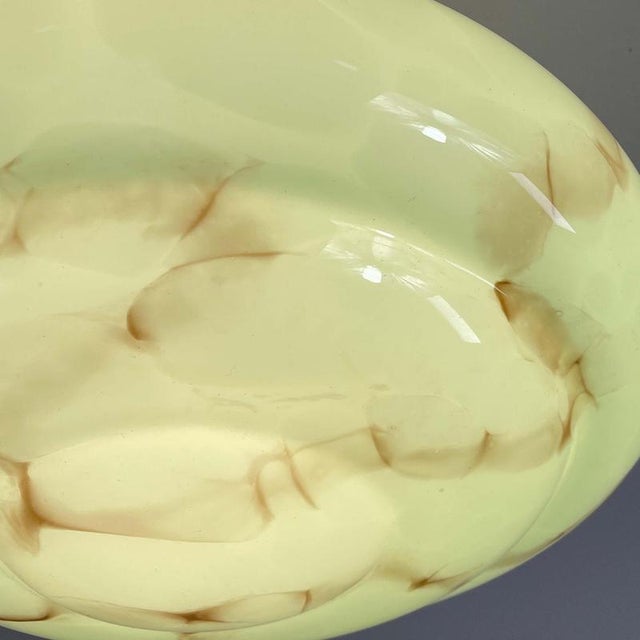 Art Deco Flush Mount in Marbled Opaline Glass and Burnished Brass, Germany, 1920s For Sale - Image 10 of 17