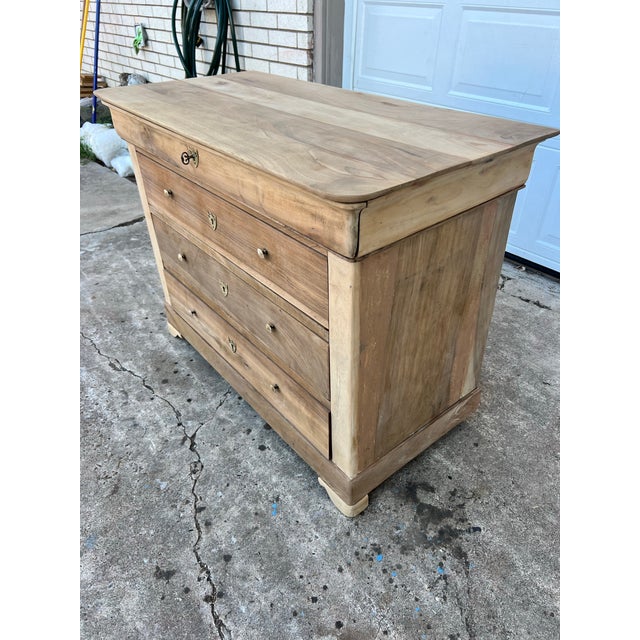 French 19th Century Louis Philippe Bleached Solid Walnut Commode For Sale - Image 12 of 12