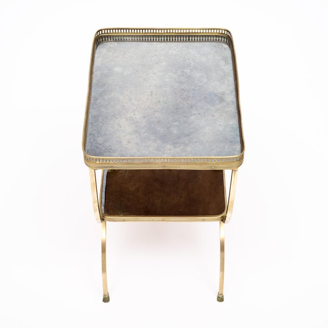French Art Deco Period Brass and Mirrored Curule Table, Circa 1940 For Sale - Image 9 of 9