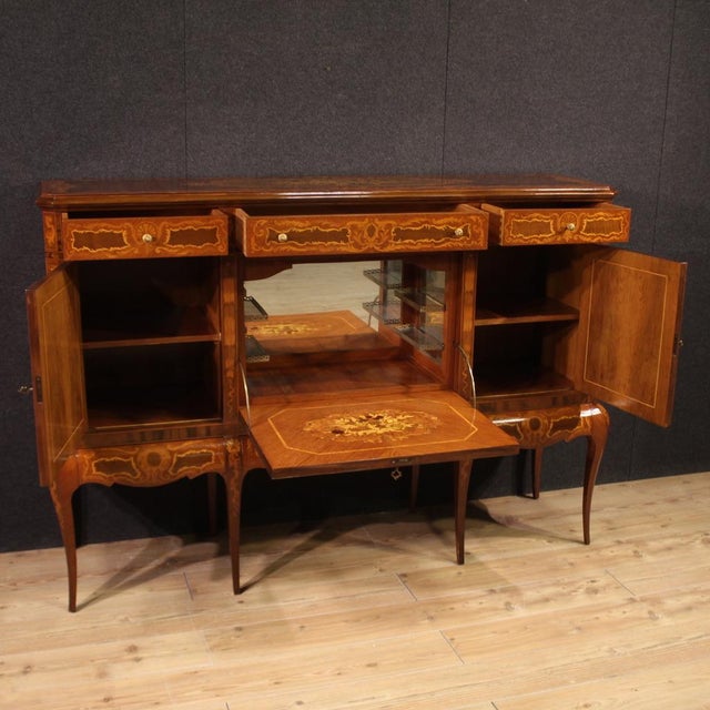 Brown 20th Century Inlaid Wood Bar Cabinet, 1950s For Sale - Image 8 of 13