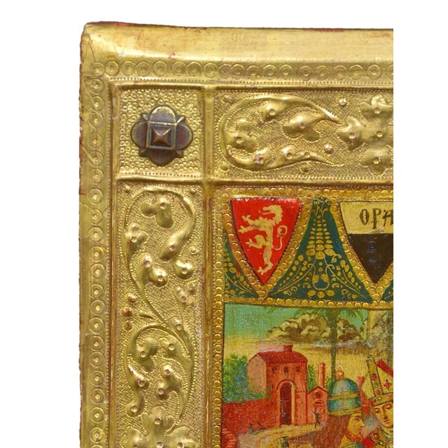 Icilio Federico Joni, Painted Gesso, Gilt and Wood Tavolette Book Cover Binding, 1890s, Oil & Cedar & Gesso For Sale - Image 5 of 18