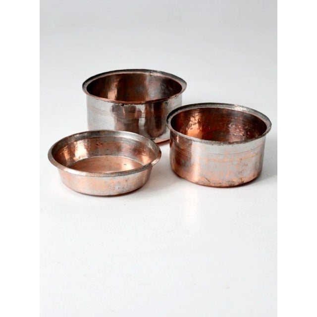 Early 20th Century Antique Copper Basin Bowls - Set of 3 For Sale - Image 5 of 11