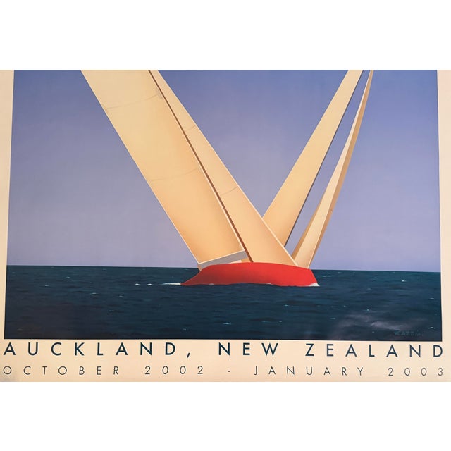 Razzia (Gérard Courbouleix-Dénériaz) - Louis Vuitton Cup, Auckland, New Zealand, 2002, Color Lithographic Poster For Sale - Image 4 of 7