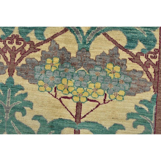 William Morris Rug 9’11” X 13’3” Beige Wool Hand-Knotted Oriental Carpet For Sale - Image 4 of 15