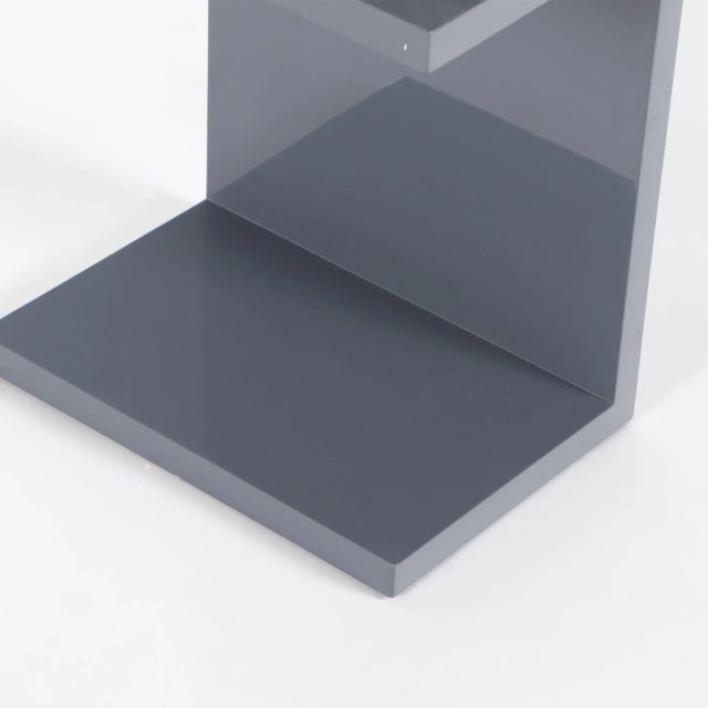 2010s "T" Slate Grey Lacquered Side Table Designed by Maximilian Eicke for Max Id Ny. For Sale - Image 5 of 6