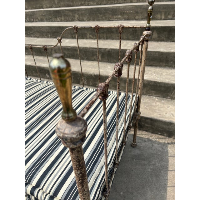 Vintage Iron Daybed Bench For Sale - Image 4 of 12