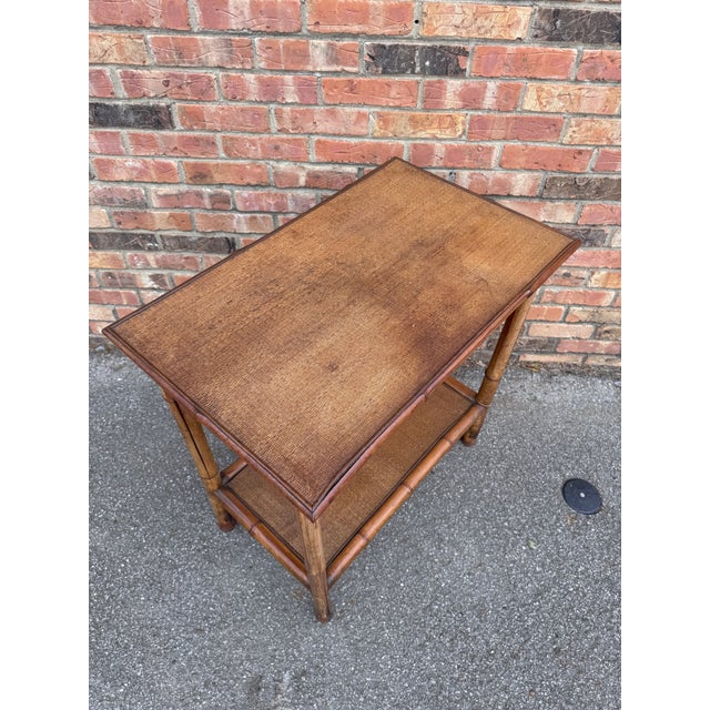 English 19th Century English Bamboo Side Table For Sale - Image 3 of 9