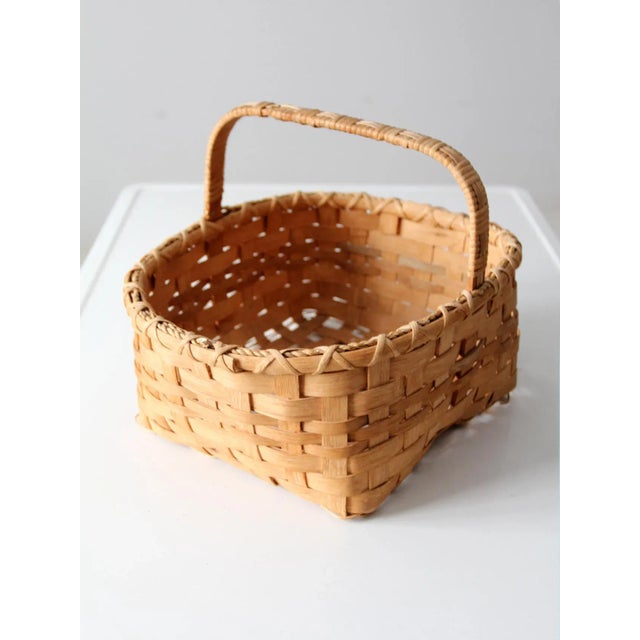 Vintage Splint Weave Basket For Sale - Image 11 of 13