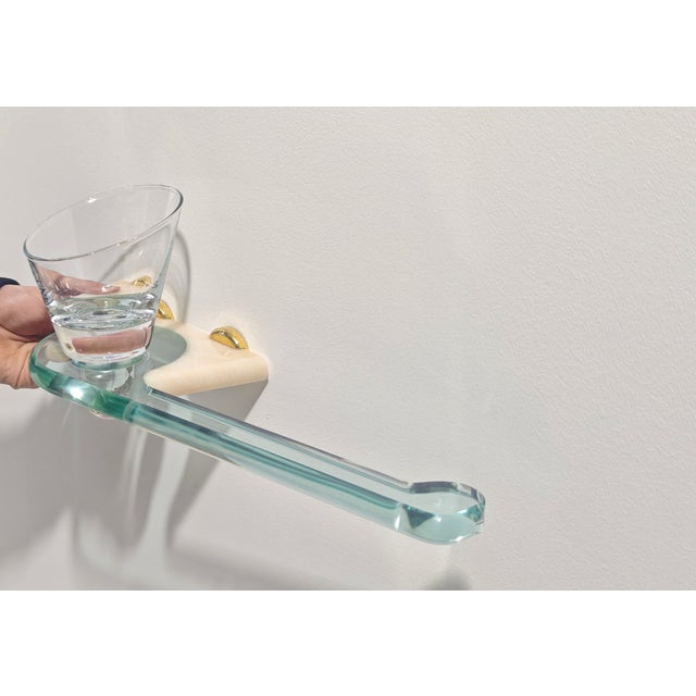 Metal Mid-Century Modern Italian Glass and Onyx Bathroom Accessory Set, 1980s, Set of 10 For Sale - Image 7 of 18