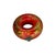 1990s Oriental Red Dragon Phoenix Graphic Donut Shape Container Box For Sale - Image 5 of 7