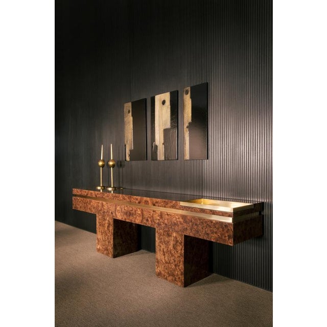 Not Yet Made - Made To Order Okumé Plywood Isola Console Table by Dainelli Studio Atelier For Sale - Image 5 of 9