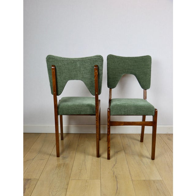 Vintage Olive Chairs by Rajmund Hałas, 1970s, Set of 2 For Sale - Image 3 of 14