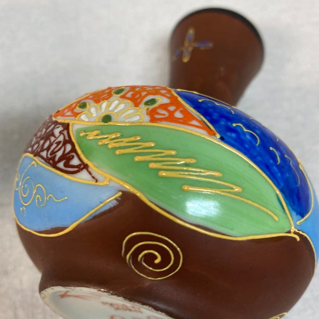 Japanese Satsuma Hand Panted Vase For Sale - Image 11 of 12