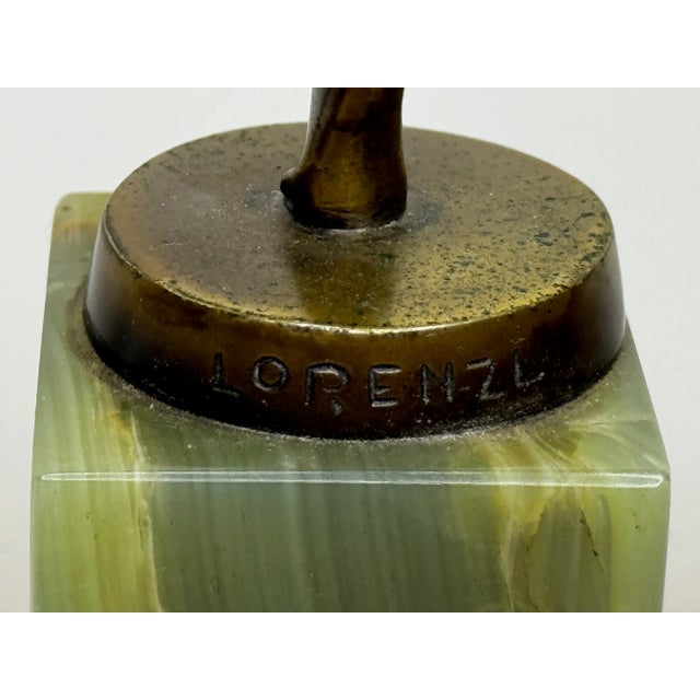 Original Art Deco Bronze Sculpture Dancing Graceful Ballerina by Josef Lorenz Circa 1925 on Onyx Plinth For Sale - Image 12 of 12