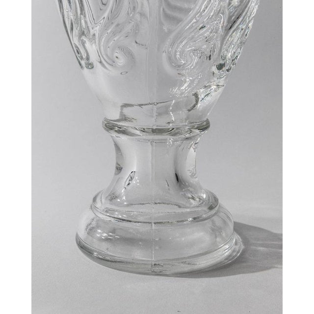 Glass Vintage Sculptural Pressed Clear Glass Decanter with Patterned Texture and Stopper, Italy, 1960s For Sale - Image 7 of 11
