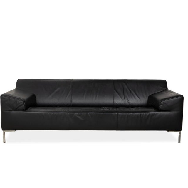 Freisitil 3-Seater Sofa in Black Leather from Rolf Benz For Sale - Image 13 of 13