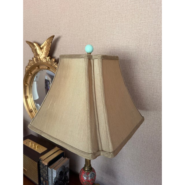 Neo Classical Brass Table Lamp With Lucite Base For Sale - Image 6 of 6