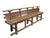Antique 111" Elm Wood Bench With Tiered Backrest For Sale - Image 4 of 13
