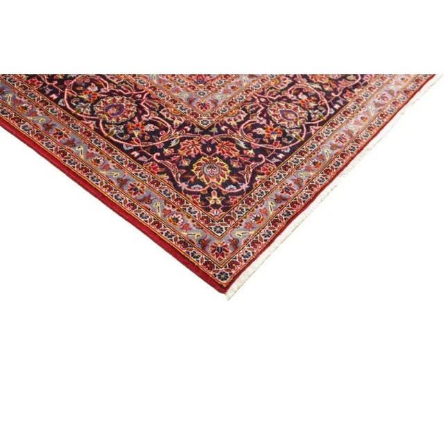 Kashan Rug in Hand-Knotted Wool For Sale - Image 5 of 11