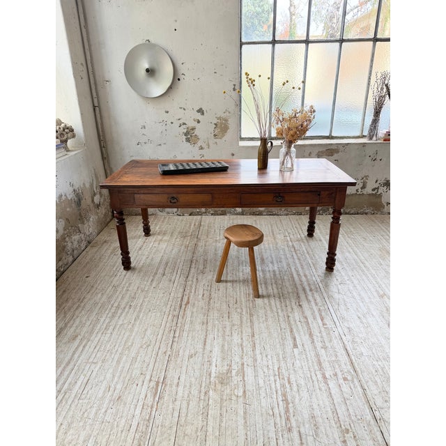 Antique Farmhouse Table in Walnut, 1900s For Sale - Image 3 of 18