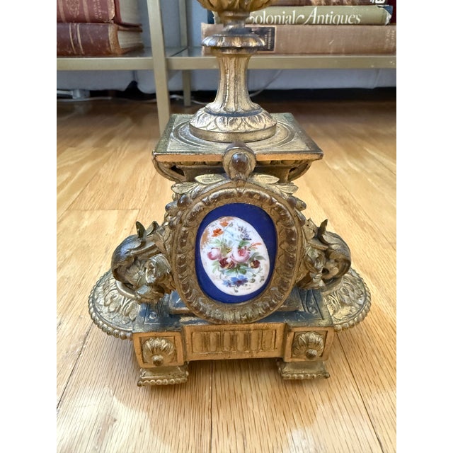 Late 19th Century Antique 19th Century French Style Sevres Porcelain Gilt Brass Decorative Piece For Sale - Image 5 of 12