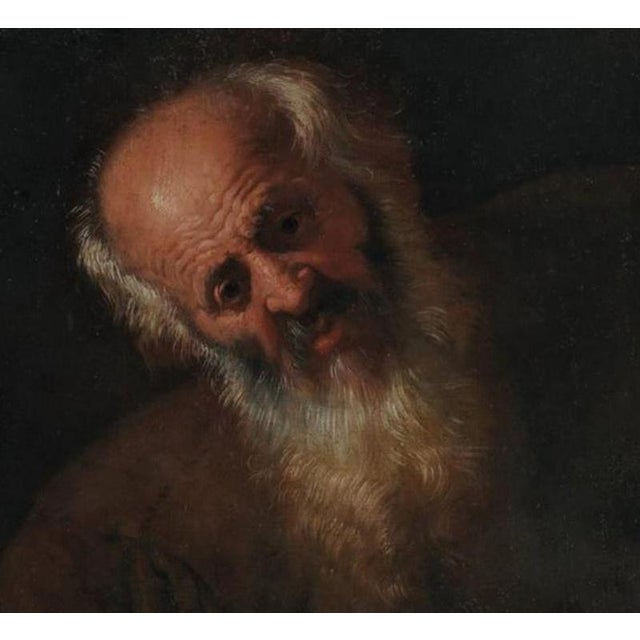 Baroque Neapolitan School, Portrait of a Philosopher, 17th Century, Oil on Canvas For Sale - Image 3 of 7