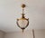 1960s French Brass & Etched Glass Bowl Pendant Light - Restored For Sale - Image 11 of 18