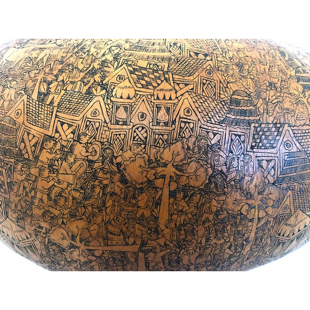 A Traditional Peruvian Storytelling Gourd Depicting Andean Village Life For Sale - Image 13 of 13