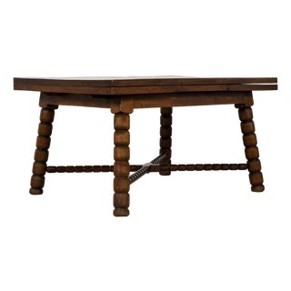 Late 19th Century English Jacobean Style Walnut Extendable Dining Table For Sale