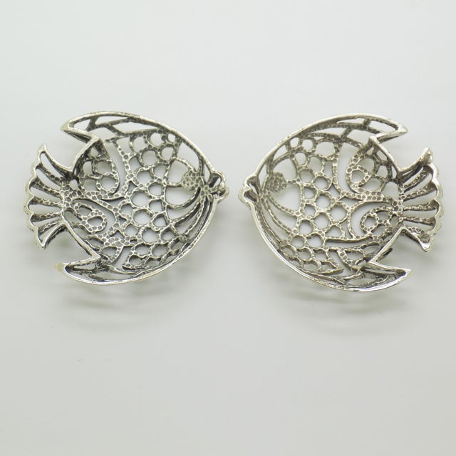 Vintage Italian Handmade Silver Tropical Fish Figurine, Naples, 1980s For Sale - Image 3 of 14