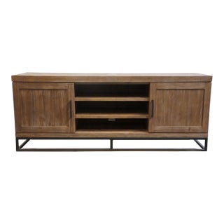 Pottery Barn Glazed Pine Contemporary Modern 66" Malcom Media Console 2662472 For Sale