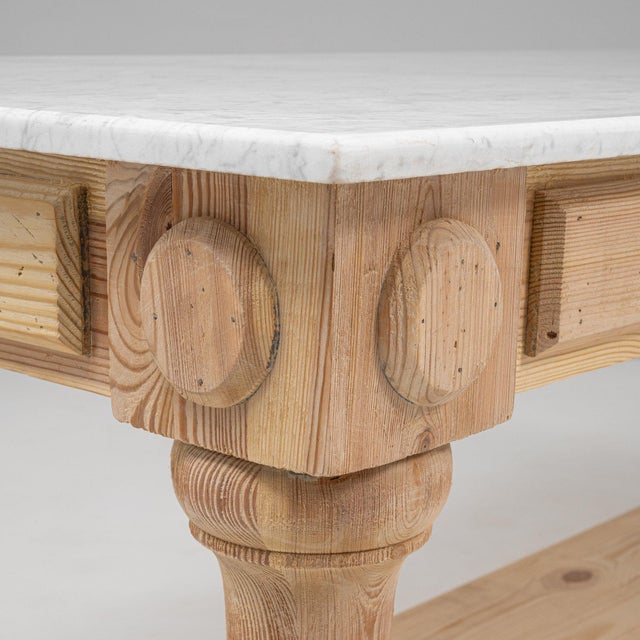 Mid 20th Century France Tan Wood Console Table For Sale - Image 9 of 11