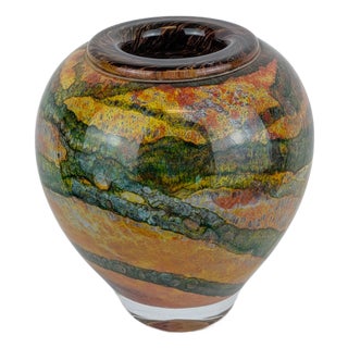 Blown Glass Vase by Jean Claude Novaro, 1990s For Sale