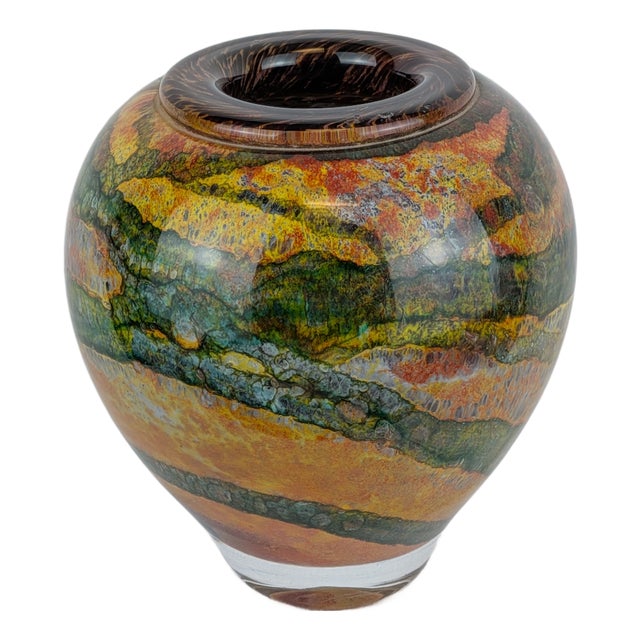 Blown Glass Vase by Jean Claude Novaro, 1990s For Sale