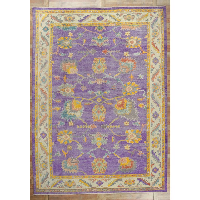 Colorful Turkish Oushak Rug - 10'04 X 14'04 For Sale - Image 10 of 11